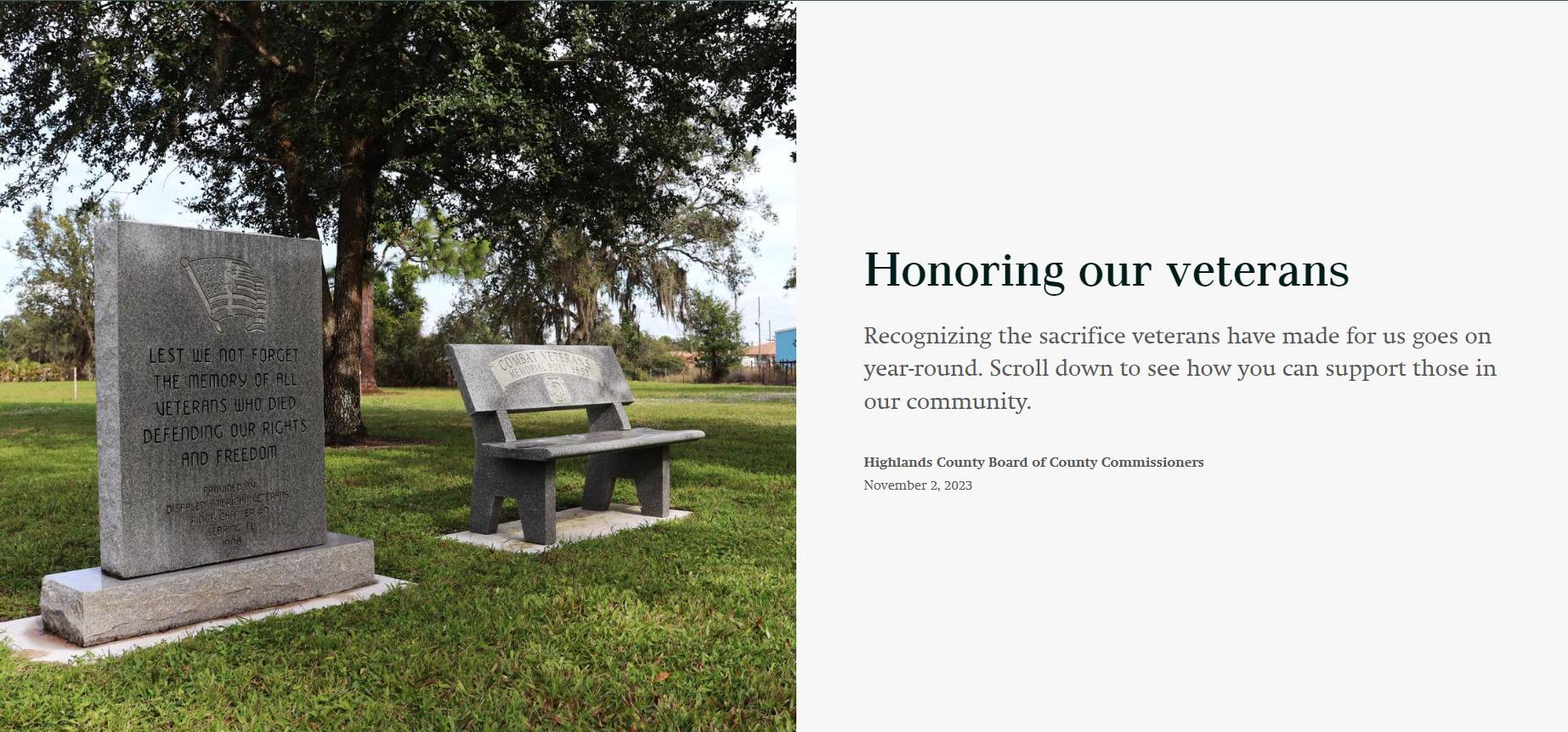 Honoring our veterans